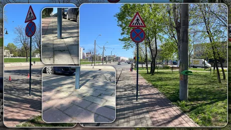 Nu trece o zi fără ca Dorel să nu lovească la Iași. Uitați unde a fost amplasat acest indicator rutier. Parcă este o glumă - FOTO