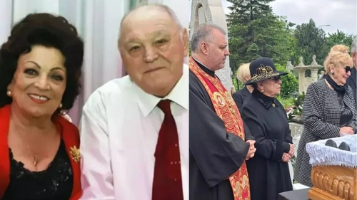 Maria Ciobanu, imaginea durerii la înmormântarea soțului. Artista nu s-a dezlipit de sicriu