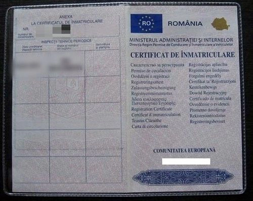 certificat de inmatriculare