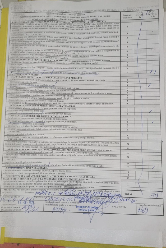 o imagine cu fisa de examinare