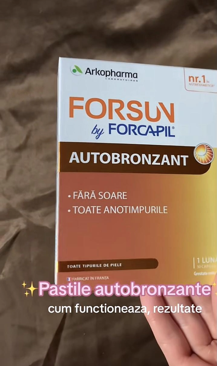 poză cu pastilele autobronzante