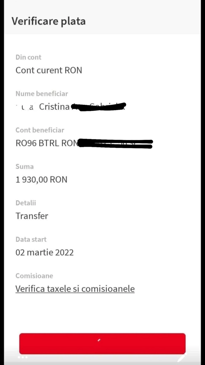  o poza cu niste date bancare