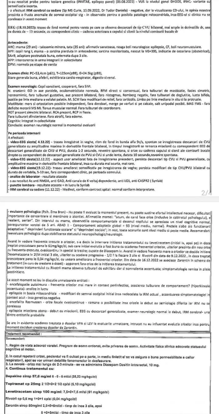 scrisoarea medicala a lui Madalin