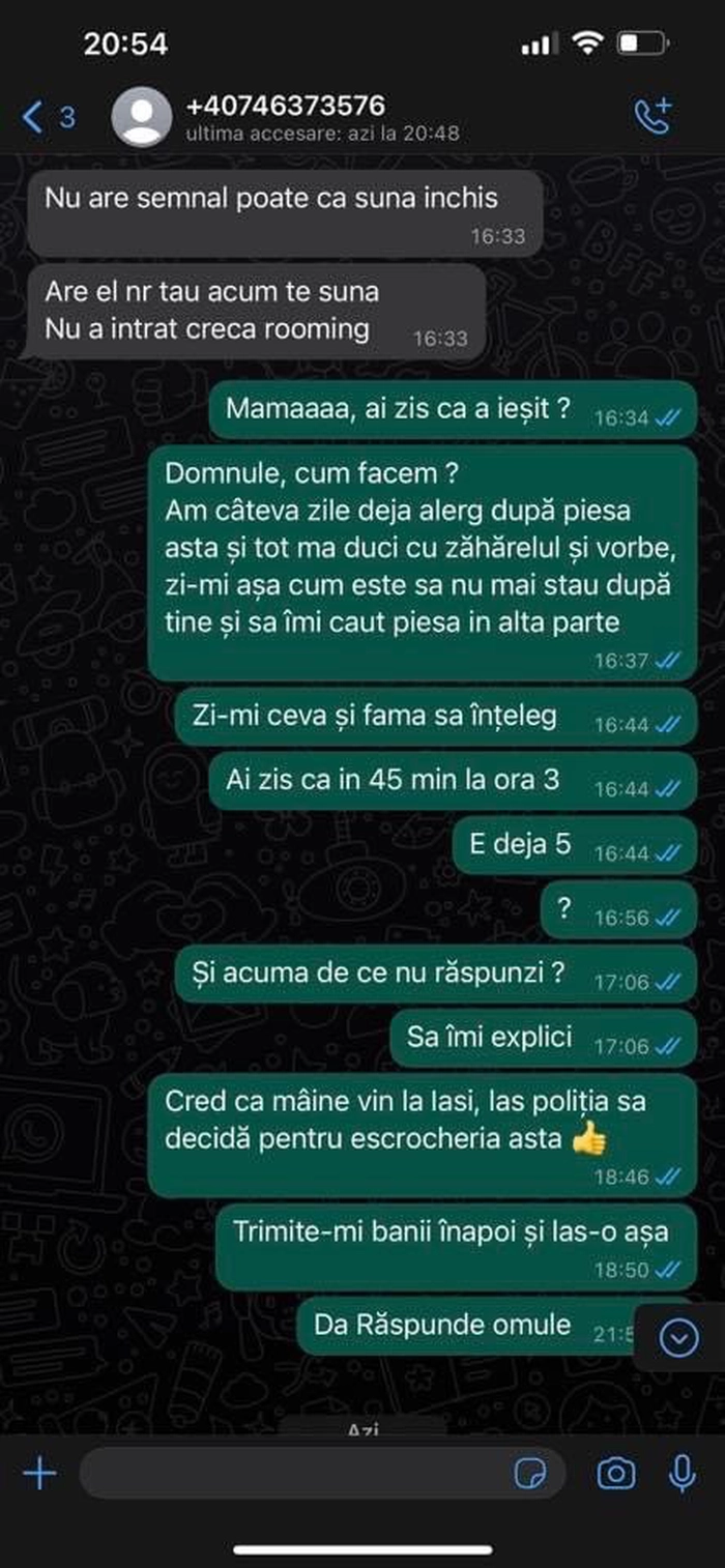 o poză cu o conversație între cei doi