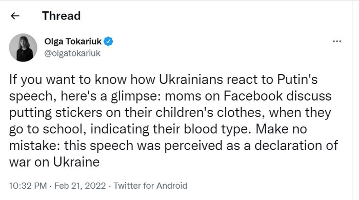delaratia unei mame din ucraina de pe twitter