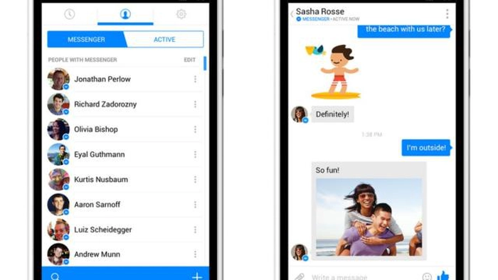 Messenger pe telefon Samsung