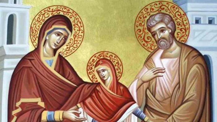 icoana cu sf parinti ioachim si ana si fecioara maria