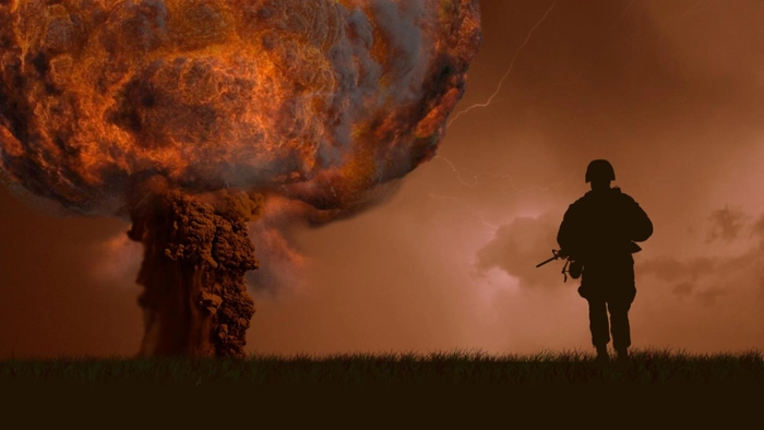 atacuri cu arme chimice în Ucraina, soldat inarmat, explozie, fum