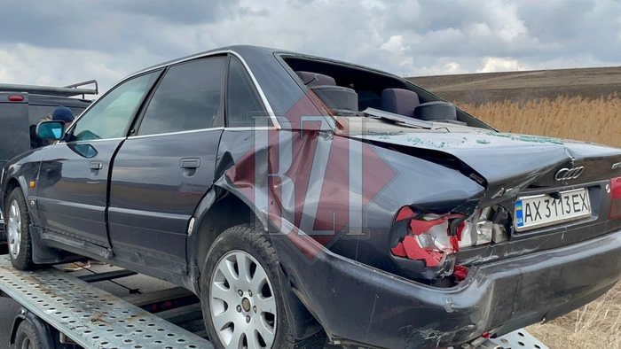 Masina marca Audi ce a fost implicata intr-un accident rutier