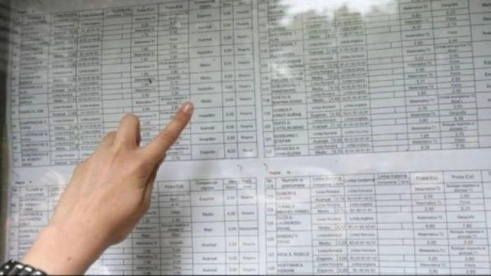 Arătător spre liste  cu rezultate Bac