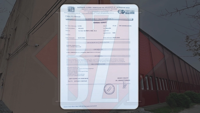 În diagnosticul de externare este menționată afecțiunea lui Ionuț Barbu