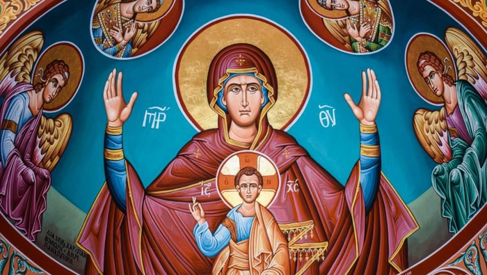 Icoană Sfânta Maria și pruncul