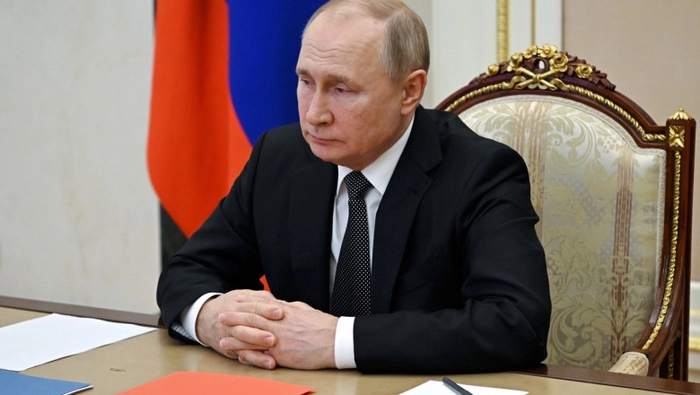 presedintele rus Vladimir Putin in timpul unei declaratii de presa