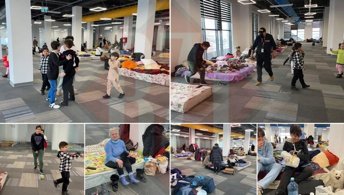 colaj poze centre de refugiati ucraina