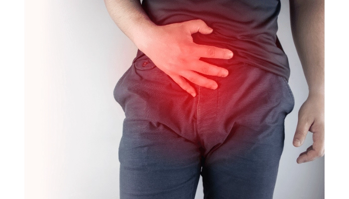 persoana ce prezinta dureri abdominale din cauza herniei