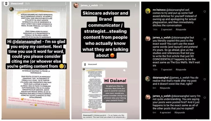 james Welsh aduce acuzații pe instagram în comentarii