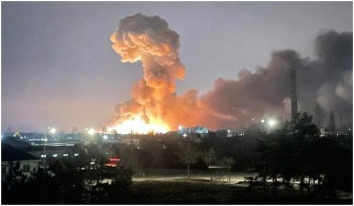 foc si fum in urma atacului militar