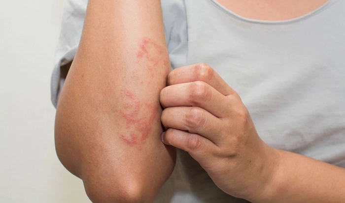 persoana care sufera de mancarimi pe mana provocata de dermatita
