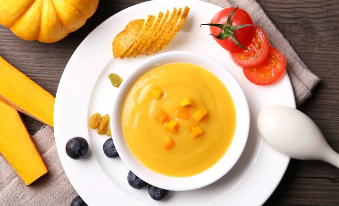un piure de legume portocaliu