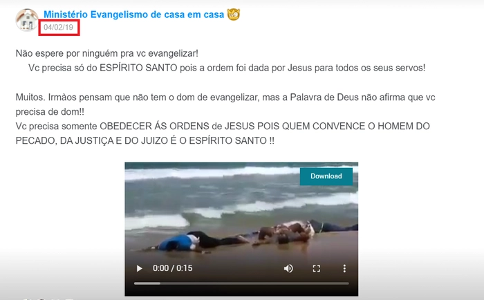 Același videoclip făcut public în anul 2019