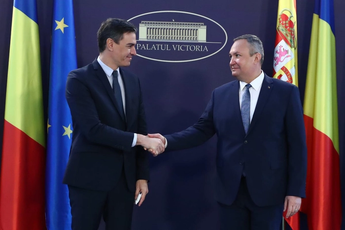 Nicolae Ciucă și Pedro Sanchez
