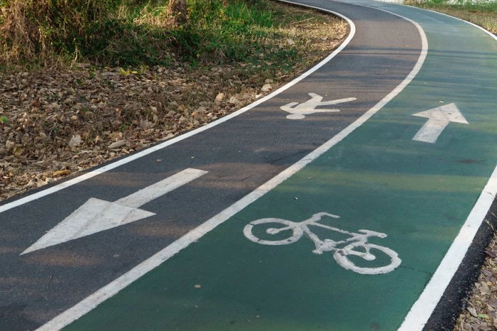  marcaj verde pentru pista de biciclete