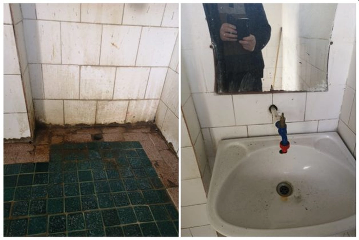 colaj cu poze din bai ale scolilorcare au conditii precare
