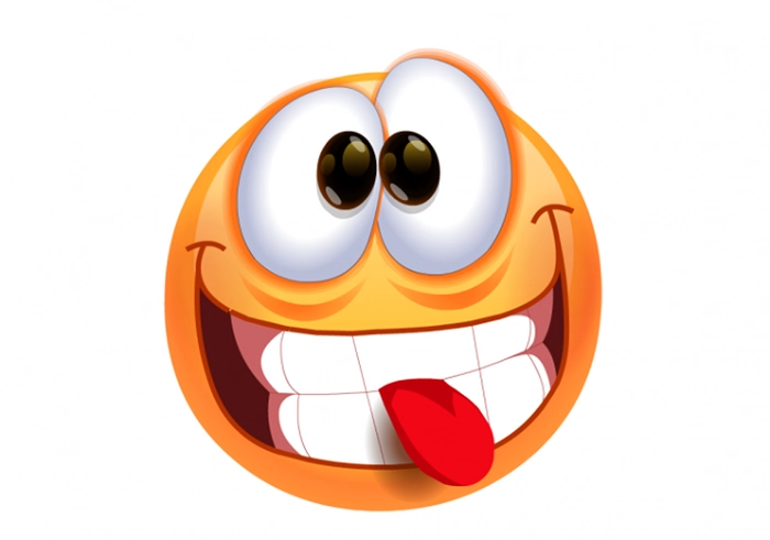un emoticon care arată limba