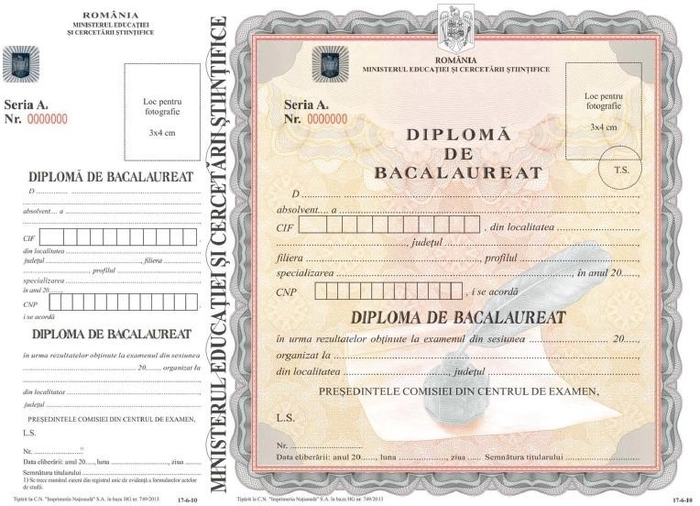 o imagine cu o diploma de Bacalaureat