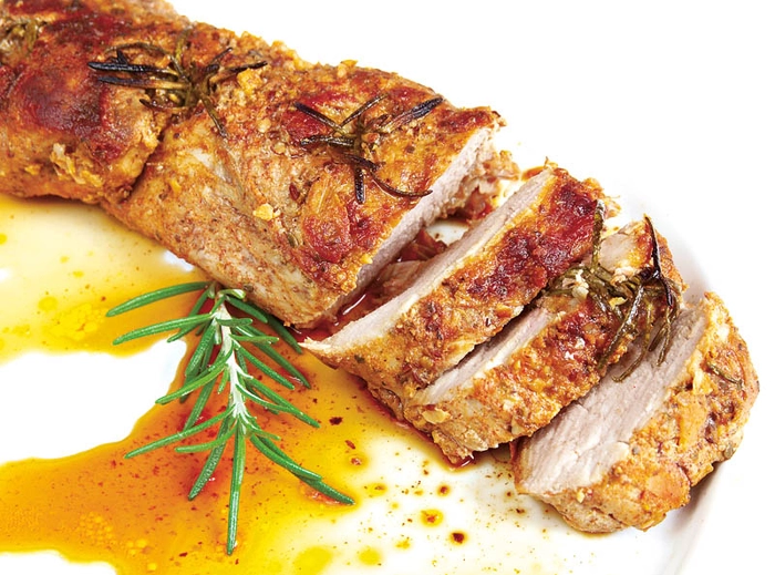 muschiulet de porc pe o farfurie