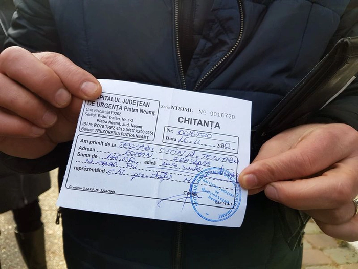 chitanta imbalsamare victima arsa Piatra Neamt