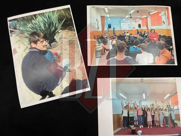 o poză cu niște activități la care a participat un elev nevăzător