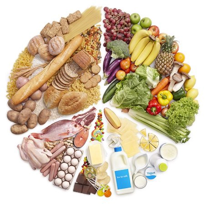 alimente sănătoase așezate sub formă de pizza