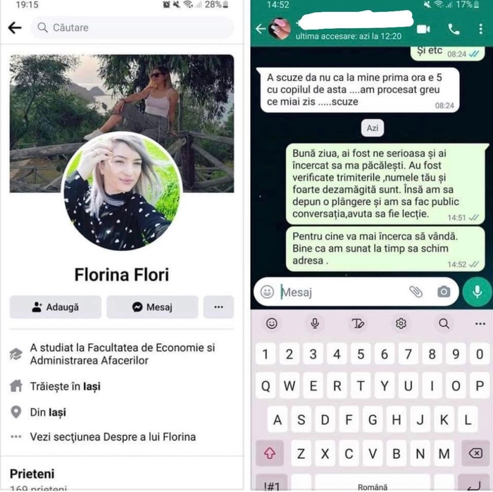  o poza cu un profil si o conversatie