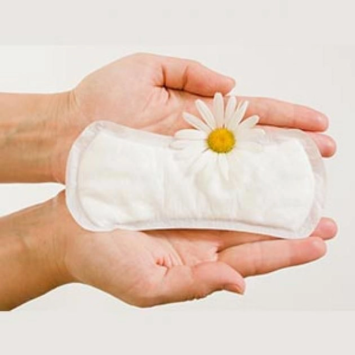 persoana care tine in mana un absorbant si o romanita