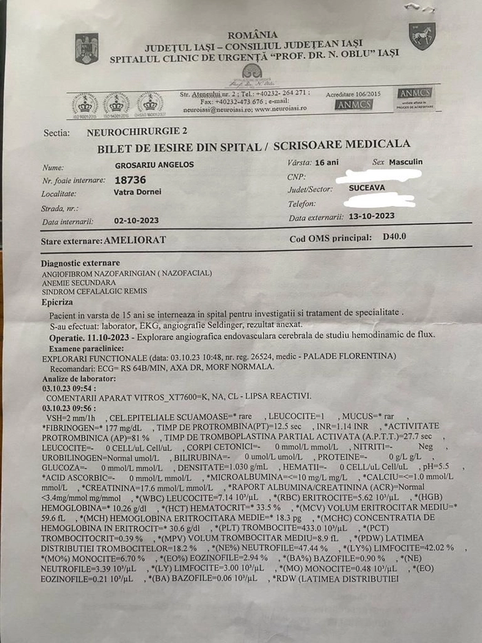  scrisoare medicala Angelos