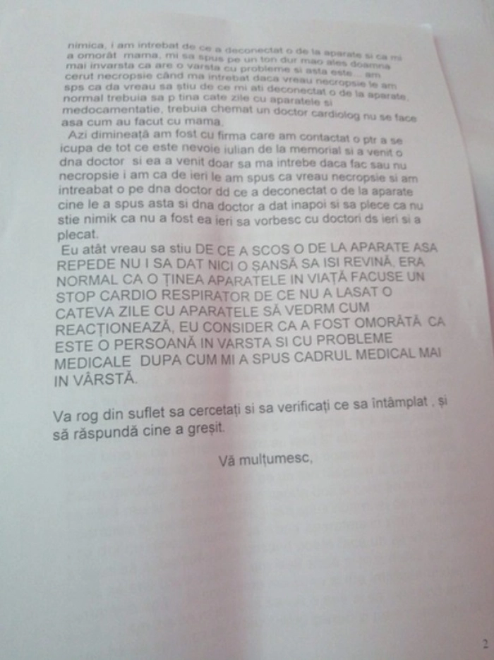  plangerea depusa la Colegiul Medicilor