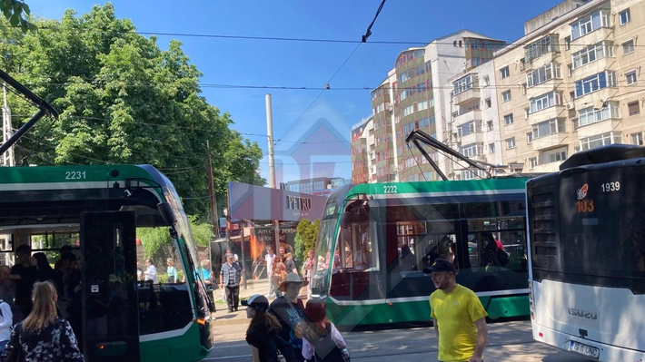 Incident la Iași. Circulația tramvaielor este blocată între Târgu Cucu și Piața Unirii – UPDATE