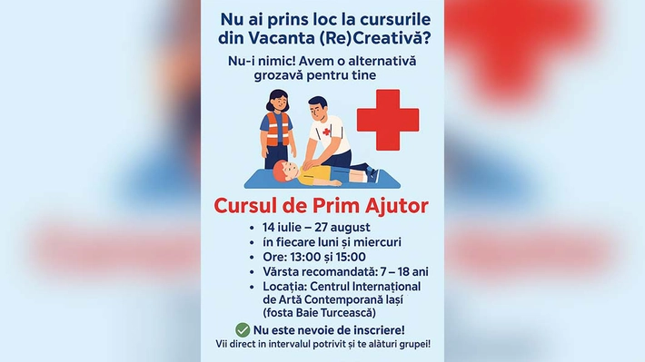 Învață să salvezi vieți! Curs gratuit de prim ajutor pentru copii și adolescenți, în centrul Iașului