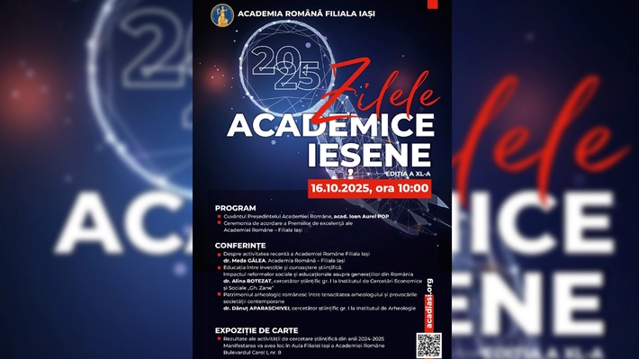 Eveniment aniversar la Iași! Academia Română marchează 40 de ani de Zile Academice