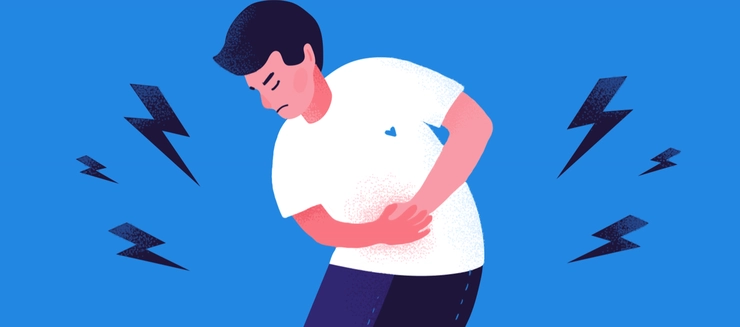 grafica om cu durere de stomac