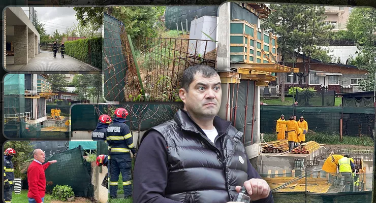 Tupeu de șmecher Dezvoltatorul Marius Enea ignoră decizia instanței și continuă să construiască un bloc ilegal. A venit versantul peste noi a rupt gardul a rupt tot 8211 FOTOVIDEO