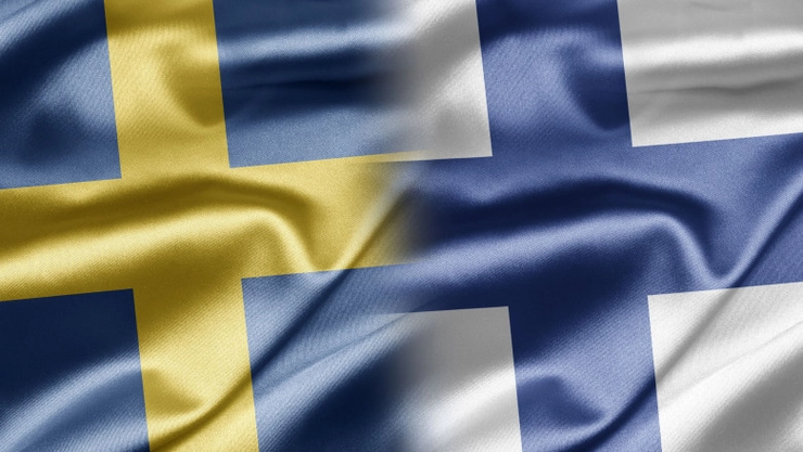 aderarea Suediei şi Finlandei la NATO, steag Suedia si Finlanda