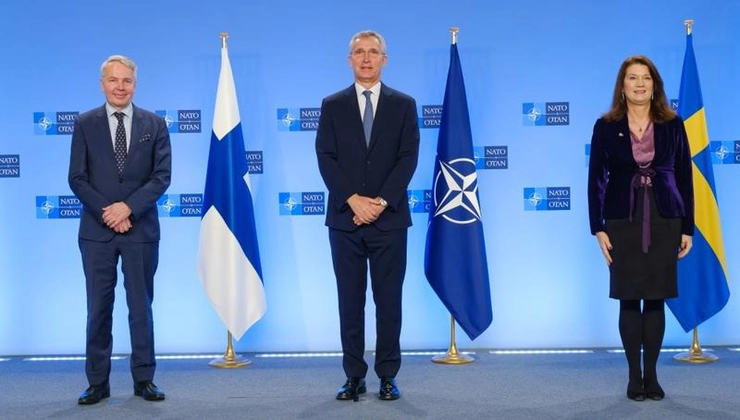 aderarea Finlandei şi Suediei la NATO, seful NATO impreuna cu sefii de stat ai Finalndei si Suediei