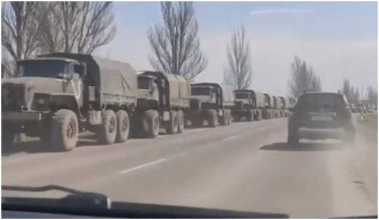 coloană militară rusă Donbas, tancuri ale armatei ruse ce se indreapta spre Donbas