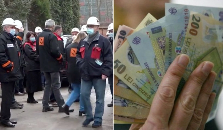 victime colaterale ale sancțiunilor la adresa Rusiei, colaj protest angajati romani si bancnote de 50 si 100 de lei