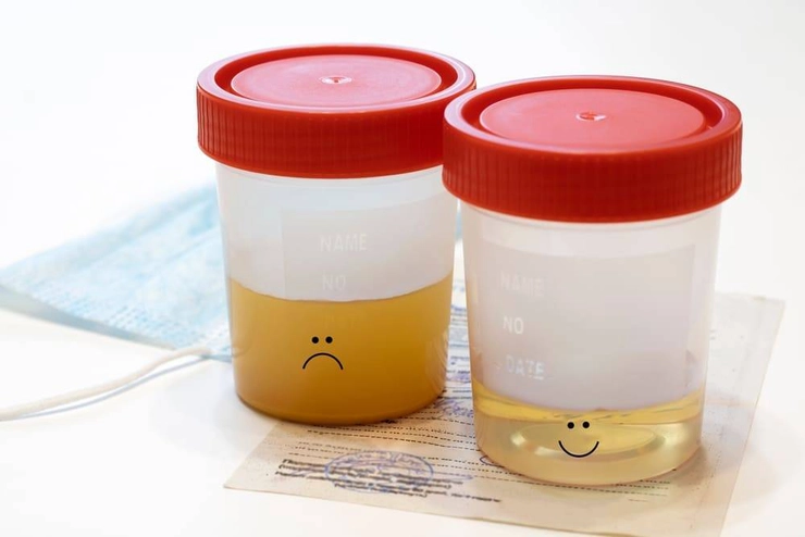 mai multe recipiente cu urina