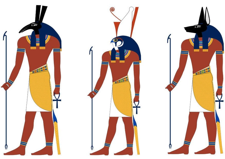 grafica ce arata zeii egipteni