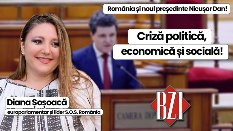 LIVE VIDEO – Super talk-show săptămânal BZI LIVE alături de invitatul permanent, liderul S.O.S. România și europarlamentarul român, Diana Șoșoacă