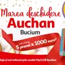 S-a deschis supermarketul Auchan Bucium în cadrul centrului comercial Family Market Înscrie-te în marea tombolă și poți câștiga unul dintre premiile de 1000 de euro